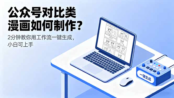 公众号对比类漫画如何制作？2分钟教你用工作流一键生成，小白可上手-网创资源总站