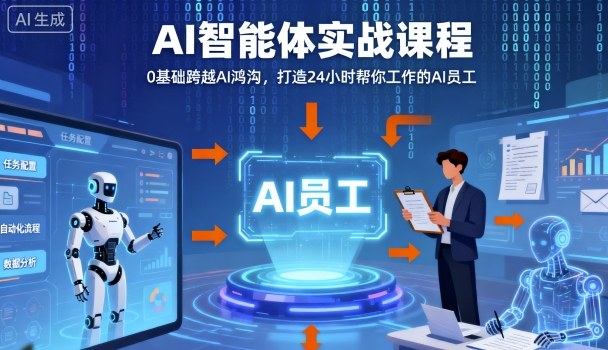 Ai智能体实战课程，0基础跨越Ai鸿沟，打造24小时帮你工作的Ai员工，打破常规，以实战定义Ai-网创资源总站