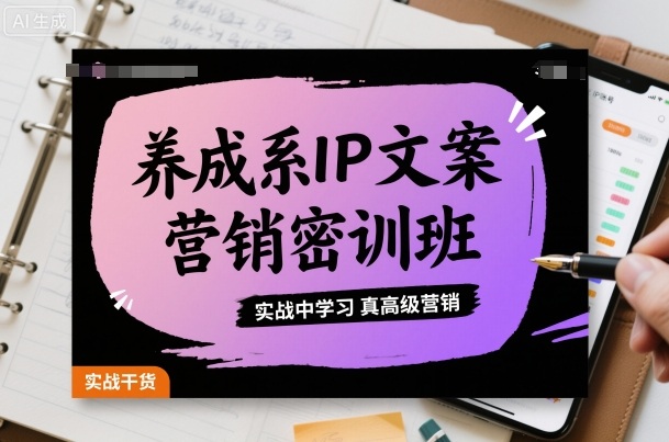 养成系IP文案营销密训班，实战中学习真高级营销-网创资源总站