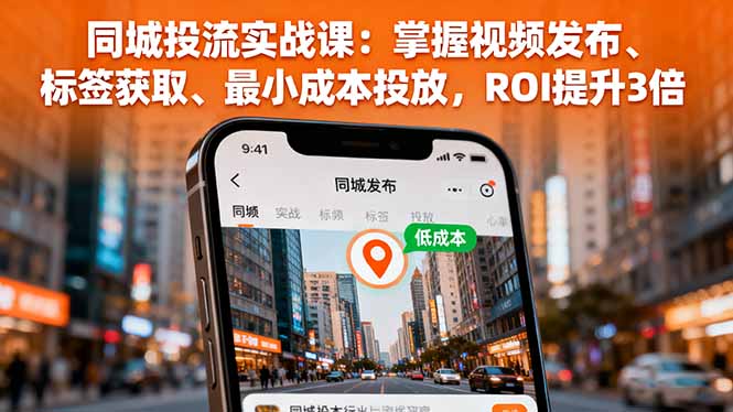 同城投流实战课：掌握视频发布、标签获取、最小成本投放，ROI提升3倍-网创资源总站