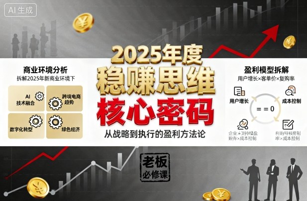 2025年度稳賺思维老板创业营，拆解2025年新商业环境下，企业实现持续盈利的核心密码-网创资源总站