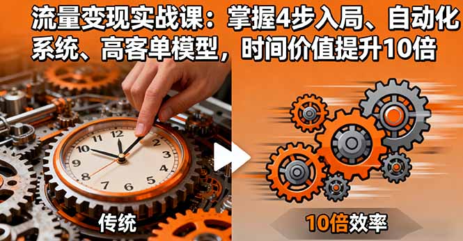 流量变现实战课：掌握4步入局、自动化系统、高客单模型，时间价值提升10倍-网创资源总站