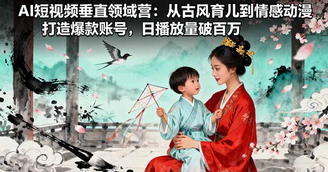AI短视频垂直领域营：从古风育儿到情感动漫，打造爆款账号,日播放量破百万-网创资源总站