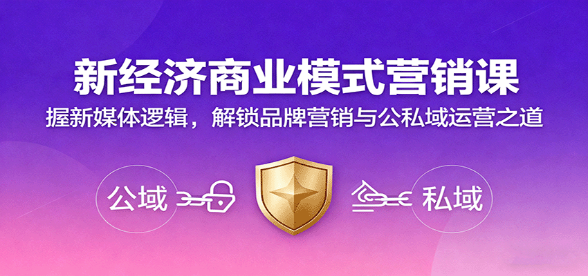 新经济商业模式营销课，握新媒体逻辑，解锁品牌营销与公私域运营之道-网创资源总站