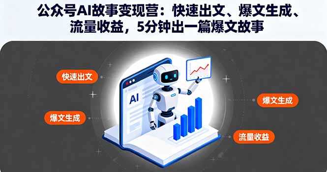 公众号AI故事变现营：快速出文、爆文生成、流量收益，5分钟出一篇爆文故事-网创资源总站