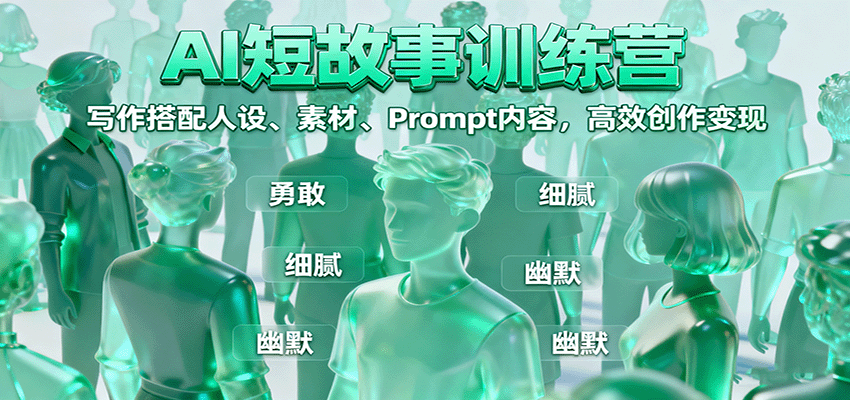 AI短故事训练营：写作搭配人设、素材、Prompt内容，高效创作变现-网创资源总站