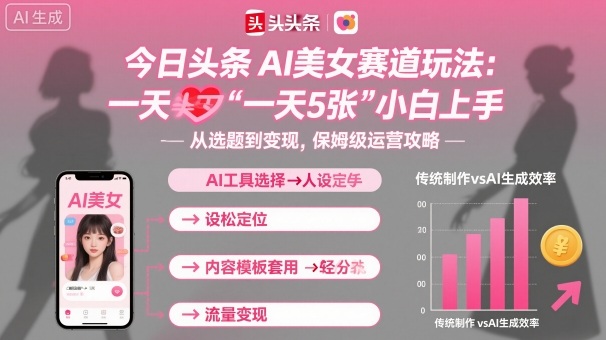 今日头条AI美女赛道玩法，一天轻松5张，小白轻松上手-网创资源总站