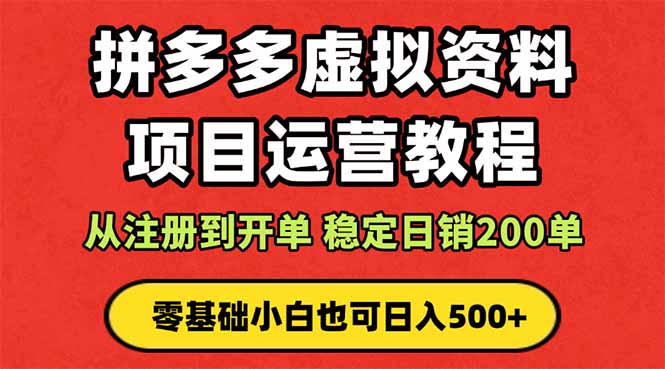 拼多多开店运营课程： 蓝海变现玩法，轻松实现睡后收入 零基础小白也可…-网创资源总站