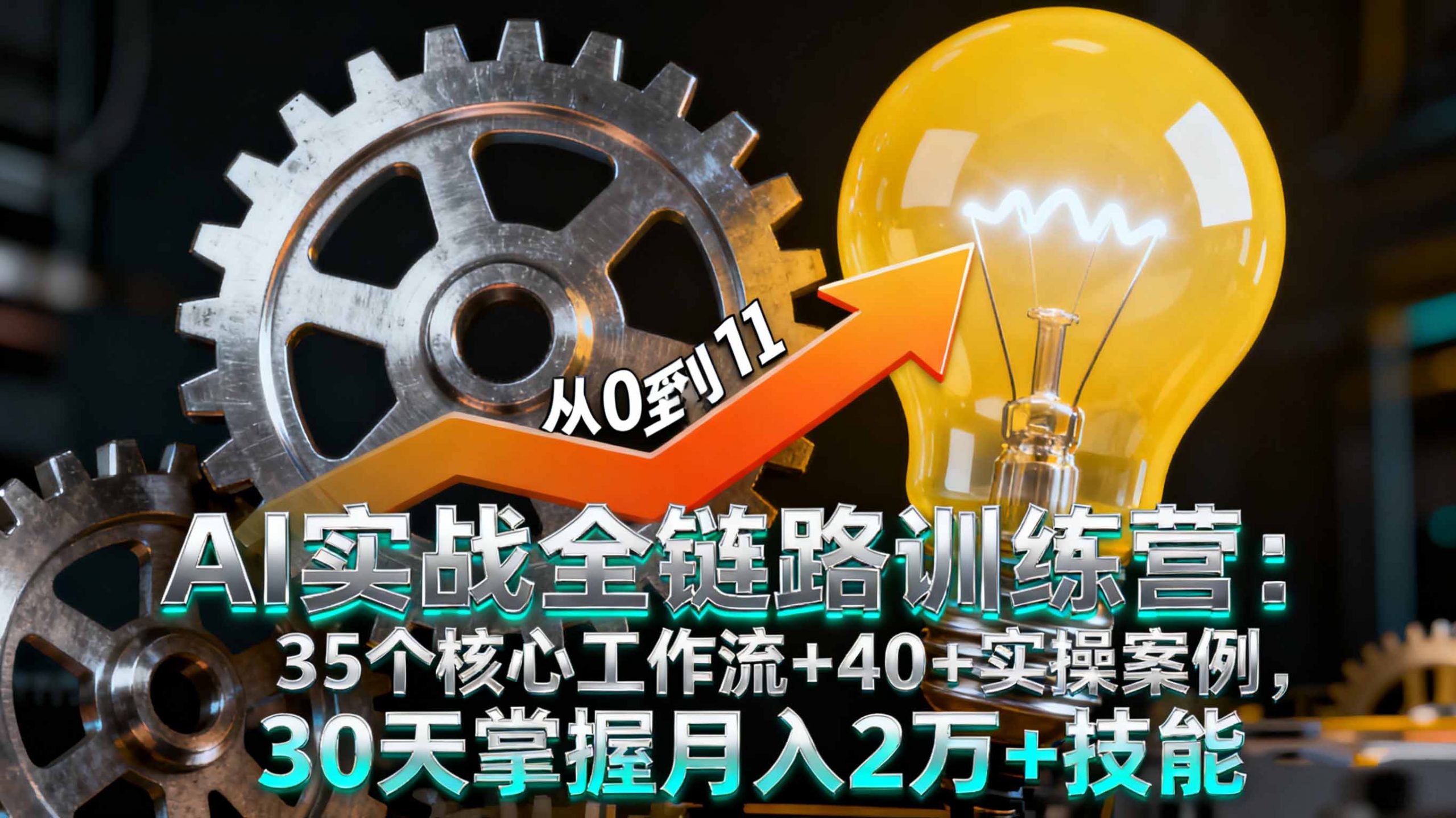 AI实战全链路训练营：35个核心工作流+40+实操案例，30天掌握月入2万+技能-网创资源总站