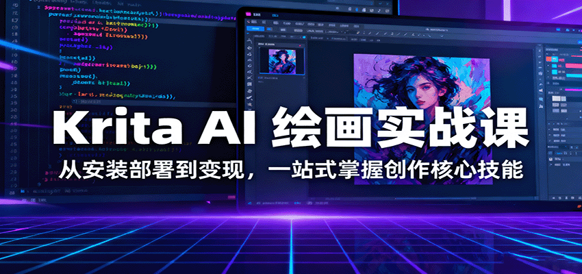 Krita AI 绘画实战课：从安装部署到变现，一站式掌握创作核心技能-网创资源总站