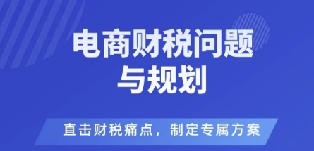 电商企业财税风险与规避，直击财税痛点，制定专属方案-网创资源总站