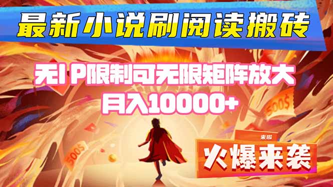 小说阅读搬砖单机每天收益200-400+ 无IP限制可无限矩阵放大 —-网创资源总站