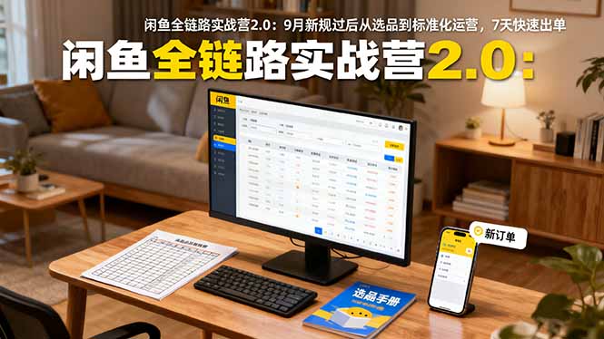 闲鱼全链路实战营2.0：9月新规过后从选品到标准化运营，7天快速出单-网创资源总站