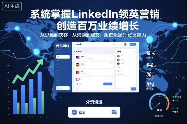 系统掌握LinkedIn领英营销，创造百万业绩增长，从思维到获客，从沟通到成交，系统化提升外贸能力-网创资源总站