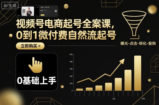 视频号电商起号全案课，0到1微付费自然流起号-网创资源总站