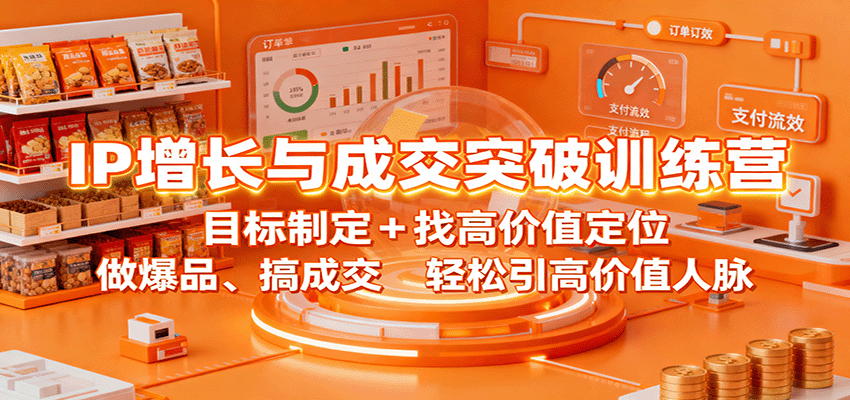 IP增长与成交突破训练营：目标制定+找高价值定位，做爆品、搞成交，轻松引高价值人脉-网创资源总站