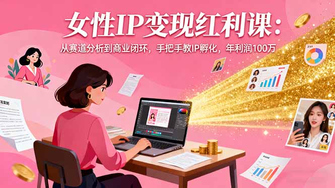 女性IP变现红利课：从赛道分析到商业闭环，手把手教IP孵化，年利润100万-网创资源总站