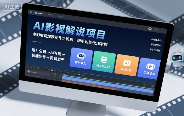 AI影视解说项目，电影解说爆款制作全流程，新手也能快速掌握-网创资源总站