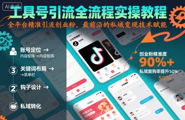 工具号引流全流程保姆级实操教程，全平台精准引流创业粉，最前沿的私域变现技术赋能-网创资源总站